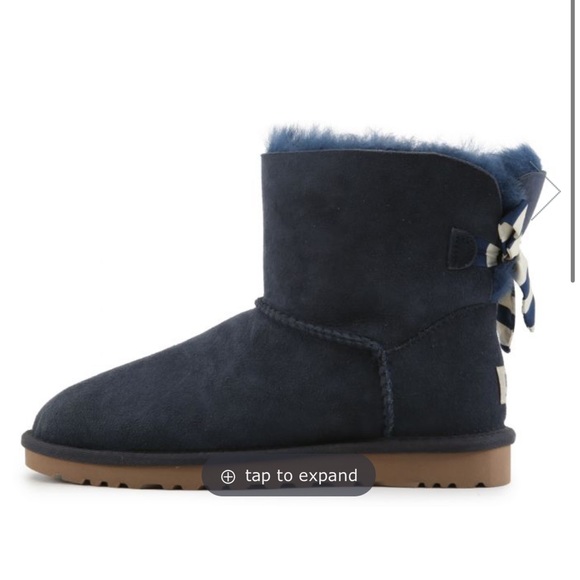 Ugg Australia mini Bailey navy blue boots size 7 - Picture 2 of 9